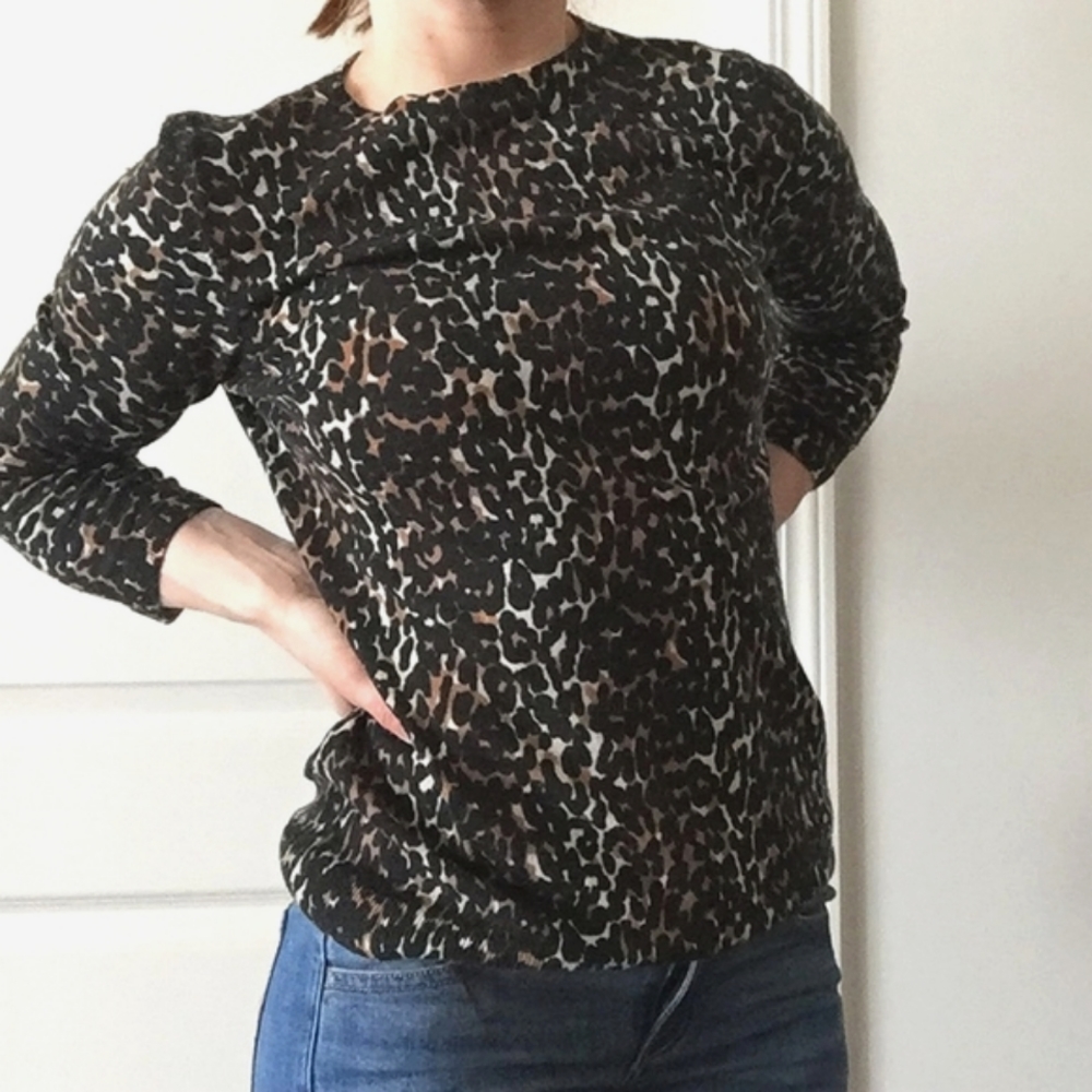 Pure Merino Wool Leopard Print Sweater Talbots